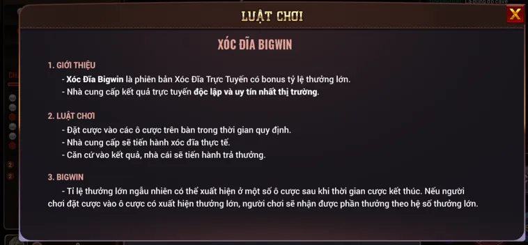 Xóc Đĩa BigWin Tại BomWin Sân Chơi Đấu Trí Đẳng Cấp Cho Các Cao Thủ